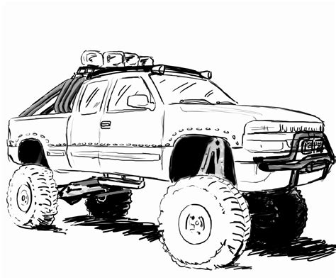 Big Trucks. . Lifted chevy truck coloring pages
